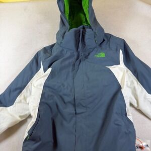 The North Face HyVent Mens Large Blue White Ski Jacket Hooded Waterproof‎ 7558